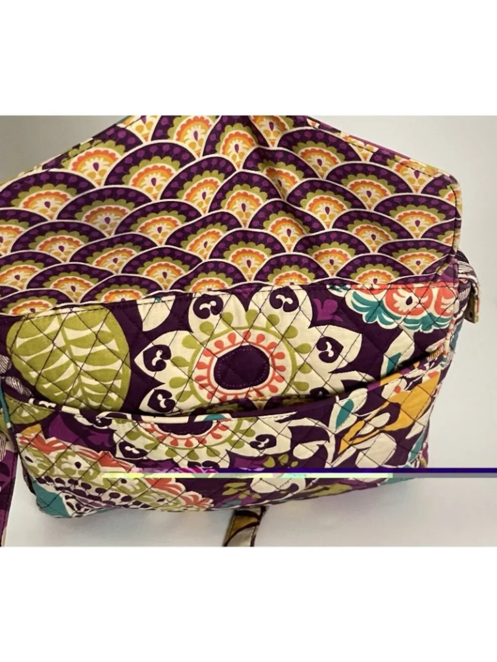 Vera Bradley Plum Crazy Mailbag Messenger Crossbody Retired Quilted Bag Florals